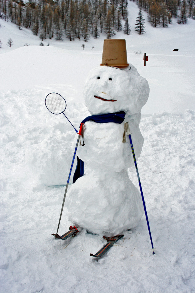 snowman on skis